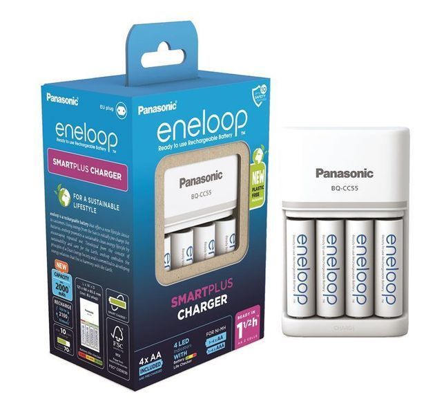 Зарядное устройство Smart-Quick Charger + Аккумулятор Eneloop NI-MH AA 2000 мАч, 4 шт. RC_K-KJ55MCD40E фото