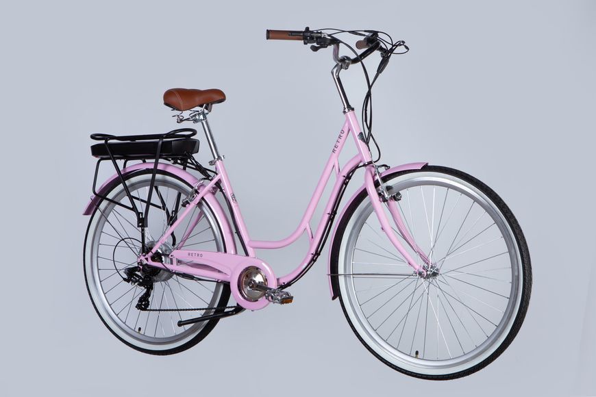 Велосипед з електроприводом 28" ST Dorozhnik RETRO DD FR рама-19" 36B 12.5А*г 250Вт світло-рожевий YS 7443 2025 VT_ELB-D-28-091 фото