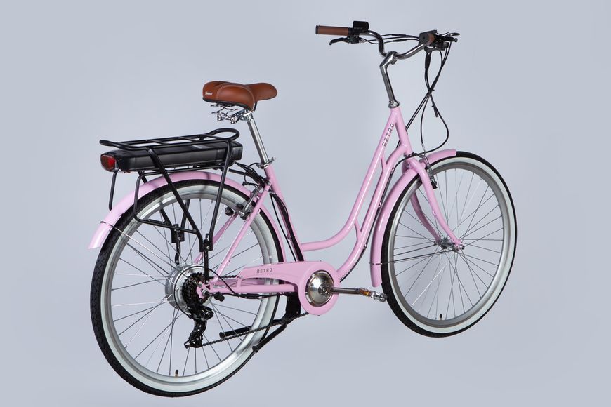 Велосипед з електроприводом 28" ST Dorozhnik RETRO DD FR рама-19" 36B 12.5А*г 250Вт світло-рожевий YS 7443 2025 VT_ELB-D-28-091 фото