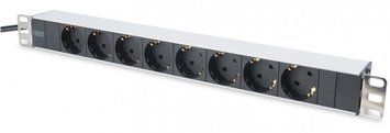 Блок розеток Digitus 1U, 8xSchuko, 16A, 250V, вилка Schuko RC_DN-95401 фото