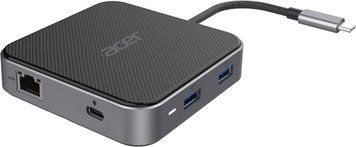 Acer Хаб USB-С > HDMI/DP/2xUSB-A3.2/USB-C/RJ45/mini-jack, 0.15м, черный RC_HP.DSCAB.013 фото