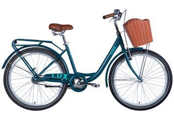 Велосипед ST 26" Dorozhnik LUX Velosteel рама-17" синий с розовым (матовый) с багажником задн. St с корзиной VT_OPS-D-26-236 фото