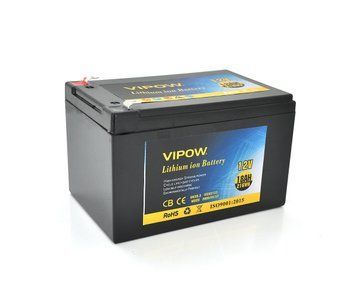 Акумуляторна батарея літієва Vipow 12V 18Ah з елементами Li-ion 18650 з вбудованою платою ВМS 3S9P (151х98х95(101) U_18678 фото