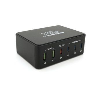 Зарядная станция Voltronic V-118H мощность 140 Вт, Output: 2USB+4Type-C, DC:5V/3, 9V/3A,12V/3A, 15V/3A, U_31248 фото