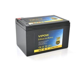 Аккумуляторная батарея литиевая Vipow 12V 20Ah с элементами Li-ion 18650 (151х98х95(101) U_18679 фото