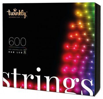 Гірлянда Smart LED Twinkly Strings RGB 600, Gen II, IP44, довжина 48м, кабель чорний RC_TWS600STP-BEU фото