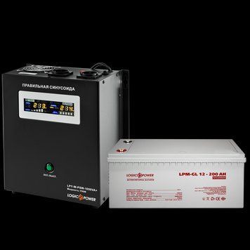 Комплект резервного живлення для котла і теплої підлоги LP (LogicPower) ДБЖ + гелева батарея (UPS W1000VA + АКБ GL 2700W) LP_5869 фото