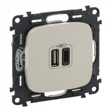 Legrand Розетка Valena ALLURE USB-А+USB-С, 3А 5В, слонова кістка RC_754966 фото