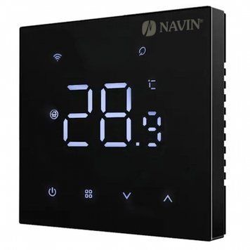 Терморегулятор Navin WT410B-16А 5...35 &deg;C для теплої підлоги електронний Wi-Fi Tuya, Smart Life вбудований дротовий датчик 16A 230В чорний RC_24-260273-8686 фото