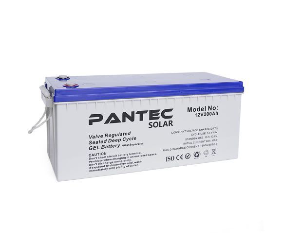 Аккумуляторная батарея PANTEC 200-12 GEL 12V 200 Ah (522 x 240 x 224), 60.3 kg Grey Q1/48 U_37505 фото