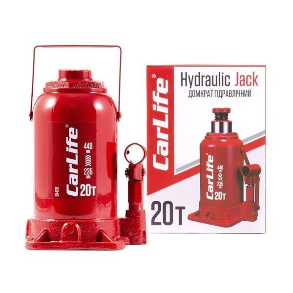 Домкрат гидравлический бутылочный CarLife 20т 235-440мм LI_BJ420 фото