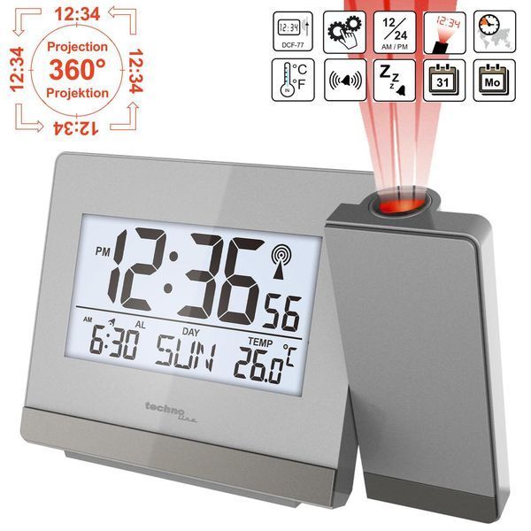 Часы проекционные Technoline WT538 Silver/Anthracite (WT538) DS_DAS301198 фото