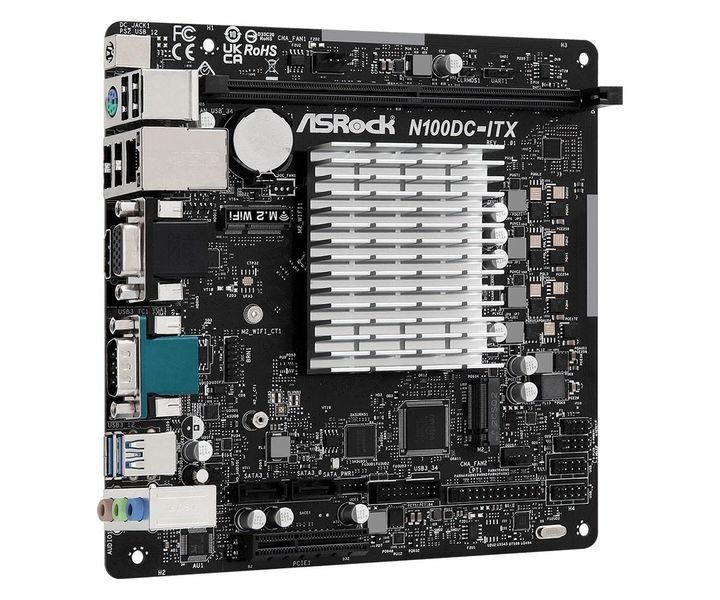 Материнская плата ASRock N100DC-ITX Intel Quad core N100 (3.4GHz) 1xDDR4 M.2 HDMI mITX RC_N100DC-ITX фото