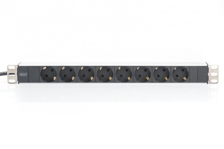 Блок розеток Digitus 1U, 8xSchuko, 16A, 250V, вилка Schuko RC_DN-95401 фото