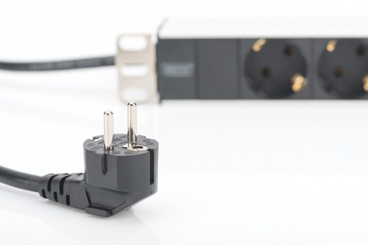 Блок розеток Digitus 1U, 8xSchuko, 16A, 250V, вилка Schuko RC_DN-95401 фото