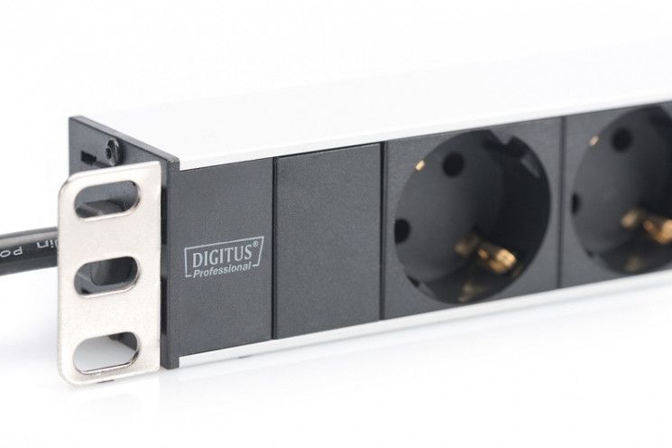 Блок розеток Digitus 1U, 8xSchuko, 16A, 250V, вилка Schuko RC_DN-95401 фото