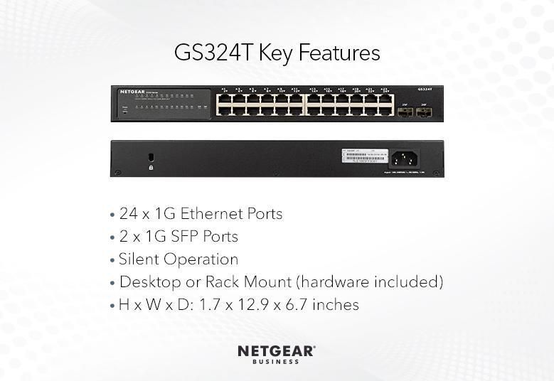 Комутатор NETGEAR GS324T 24xGE, 2xSFP, Керований L2 RC_GS324T-100EUS фото