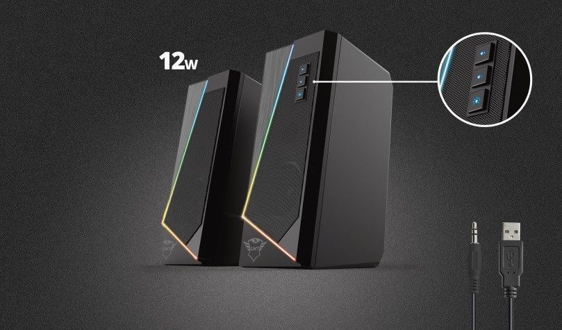 Акустична система (Колонки) 2.0 GXT 609 Zoxa RGB Black Trust RC_24070_TRUST фото