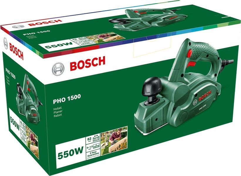 Bosch Рубанок PHO 1500 280Вт 82мм стругання до 1.5мм 2.55кг RC_0.603.2A4.000 фото