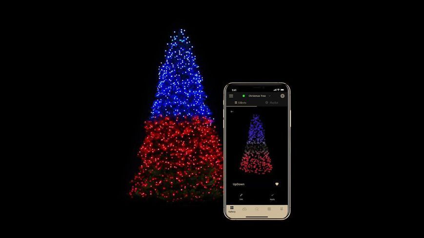Гірлянда Smart LED Twinkly Strings RGB 600, Gen II, IP44, довжина 48м, кабель чорний RC_TWS600STP-BEU фото