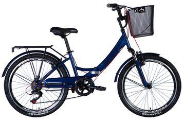 Велосипед сталь 24 Formula SMART FRW AM Vbr трещотка рама-15" синий с багажником задн St с корзиной St с VT_OPS-FR-24-410 фото
