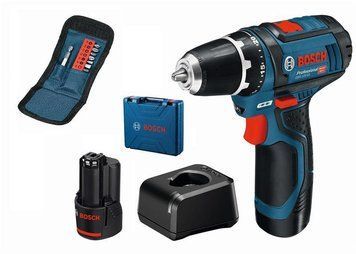 Bosch Шуруповерт-дрель аккумуляторная Professional GSR 12V-15, 12В 2х2А/час, 15-30 Нм, 0-400/400-1300 об/мин, RC_0.601.868.10G фото