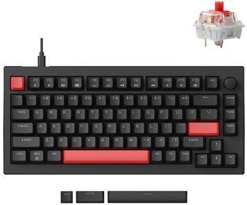 Клавиатура механическая X4 84Key, Keychron Red, USB-A, QMK/VIA, Hot-Swap, EN/UKR, Red led, чорний Lemokey RC_X4-A1-UA фото