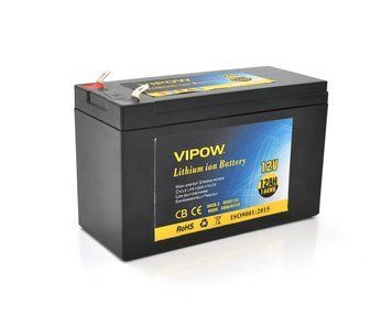 Аккумуляторная батарея литиевая Vipow 12V 12Ah с элементами Li-ion 18650 (151х65х94(100) U_18676 фото