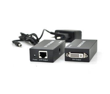 Активний подовжувач DVI 60m по кручений парі через RJ-45, Black U_16067 фото