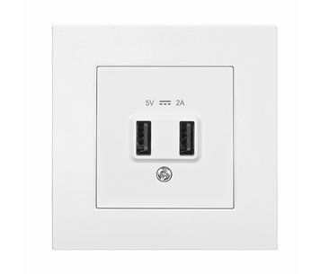 Розетка Panasonic Arkedia Slim USB, напруга &ndash; 5 В, струм &ndash; 2 А, колір &ndash; білий U_22922 фото