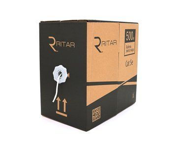 Кабель КВП UTP (2*2*0.5) 2p 24 AWG, Ritar, (CCA), для внутр. работ, 500м, White, Corton BOX (380x380x450) U_05059 фото