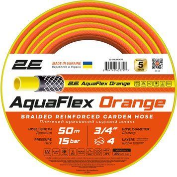 Шланг садовый 2Е AquaFlex Orange 3/4" 50м 4 слоя 20бар -10&hellip;+60&deg;C RC_2E-GHE34OE50 фото