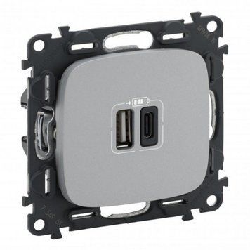 Legrand Розетка Valena ALLURE USB-А+USB-С, 3А 5В, алюміній RC_754967 фото