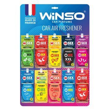 Освежитель воздуха WINSO NO Sex in My Car, целлюлозный ароматизатор, дисплей MIX LI_500037 фото