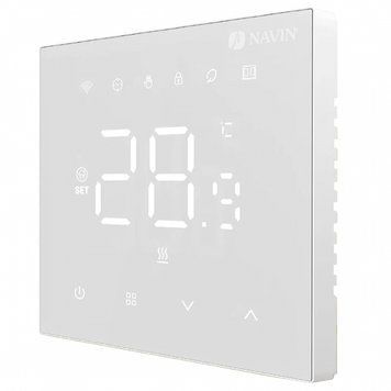 Терморегулятор Navin WT410W-16A 5...35 &deg;C для теплої підлоги електронний Wi-Fi Tuya, Smart Life вбудований дротовий датчик 16A 230В білий RC_24-160273-8686 фото