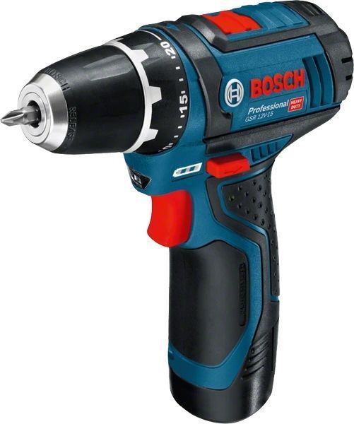 Bosch Шуруповерт-дриль акумуляторний Professional GSR 12V-15, 12В 2х2А/год, 15-30 Нм, 0-400/400-1300 об/хв, RC_0.601.868.10G фото