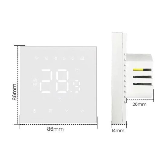 Терморегулятор Navin WT410W-16A 5...35 &deg;C для теплої підлоги електронний Wi-Fi Tuya, Smart Life вбудований дротовий датчик 16A 230В білий RC_24-160273-8686 фото