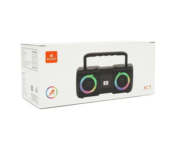 Колонки Kisonli K1 Bluetooth 5.1, 2x10W, 2400m Аг, USB, DC: 5V/1A, Чорний, Q24 U_31280 фото