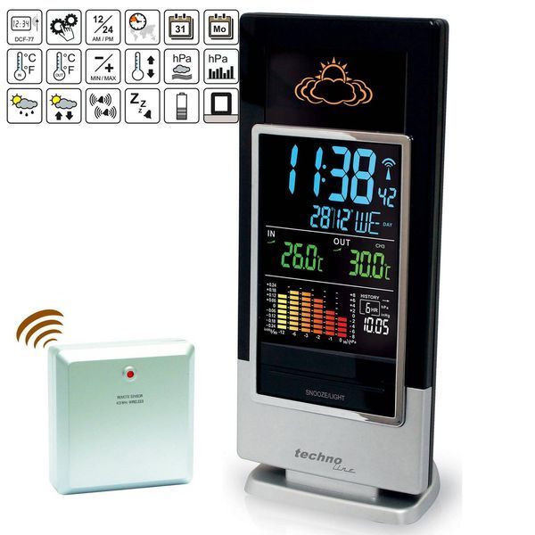 Метеостанція Technoline WS6502 Black/Silver (WS6502) (без акумулятора та зарядного пристрою) DS_DAS301781 фото