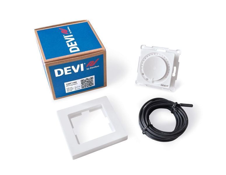 DEVI Терморегулятор DEVIreg Basic +4...45&deg; механический программируемый Bluetooth встроенный 16A 230В белый RC_140F1160 фото