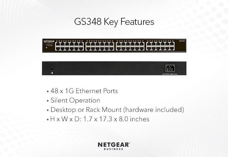 Комутатор GS348, 48xGE, некерований NETGEAR RC_GS348-100EUS фото