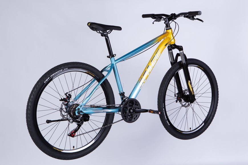 Велосипед ST 27.5" SPACE MARS DD FR рама-17" золотисто-голубой 2025 VT_OPS-SP-27.5-022 фото