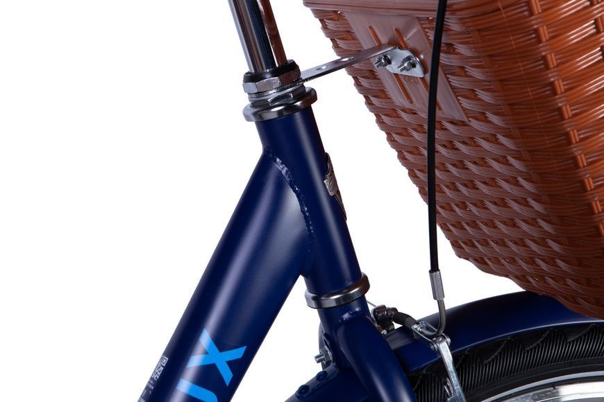 Велосипед ST 26" Dorozhnik LUX Velosteel рама-17" синій з блакитним (матовий) з багажником задн St з корзиною Pl з крилом St 2024 VT_OPS-D-26-237 фото
