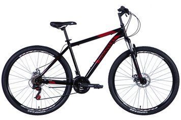 Велосипед сталь 29 Discovery RIDER AM DD frame-21 чорно-червоний 2024 VT_OPS-DIS-29-182 фото