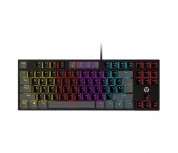 Клавиатура USB Fantech ATOM MK876, раскладка - Eng/Укр, цвет - серый, свитч - красный, количество кнопок - 87, U_34649 фото