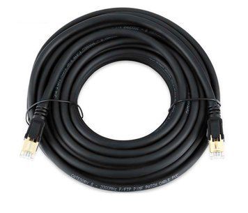 Патч-корд литой VEGGIEG, CCA, SSTP, RJ45, Cat.8, 30m, черный U_19673 фото