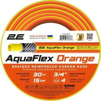 Шланг садовый 2Е AquaFlex Orange 3/4" 30м 4 слоя 20бар -10&hellip;+60&deg;C RC_2E-GHE34OE30 фото