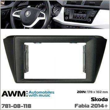 Переходная рамка AWM 781-08-118 для Skoda Fabia 2014+ AV_781-08-118 фото