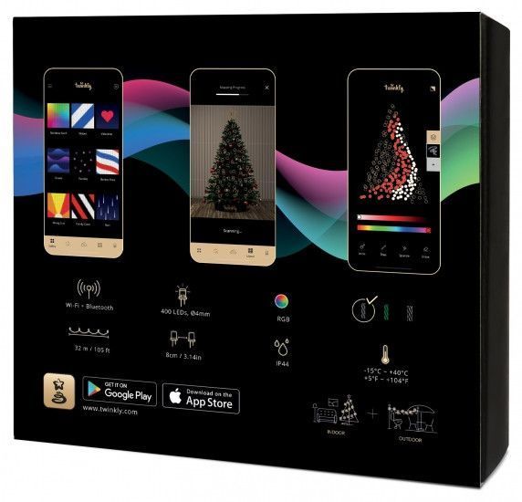 Гирлянда Smart LED Twinkly Strings RGB 400, Gen II, IP44, длина 32м, черный кабель RC_TWS400STP-BEU фото