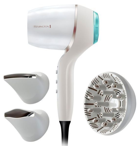 Фен HYDRAluxe PRO, 2200Вт, режимов-3, дифузор, иониз-я, хол. обдув, белый Remington RC_EC9001 фото